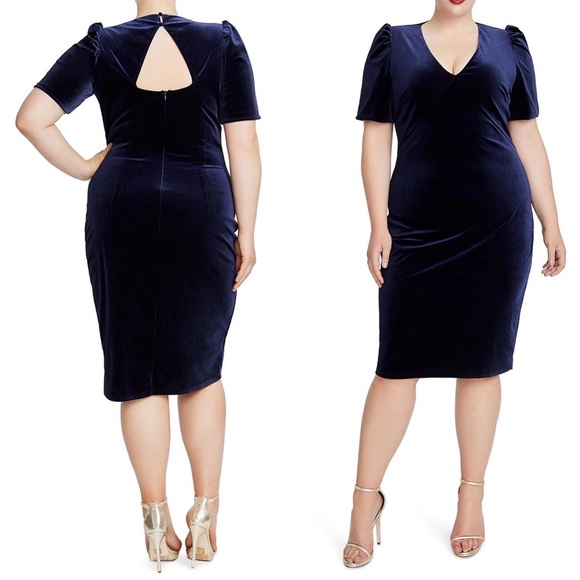 RACHEL Rachel Roy Dresses & Skirts - Rachel Rachel Roy Velvet Puff Sleeve Midi Dress